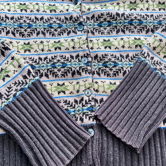 Tommy Hilfiger Classic Faire Isle 90’s cardigan - SZ L - Picture 5 of 6